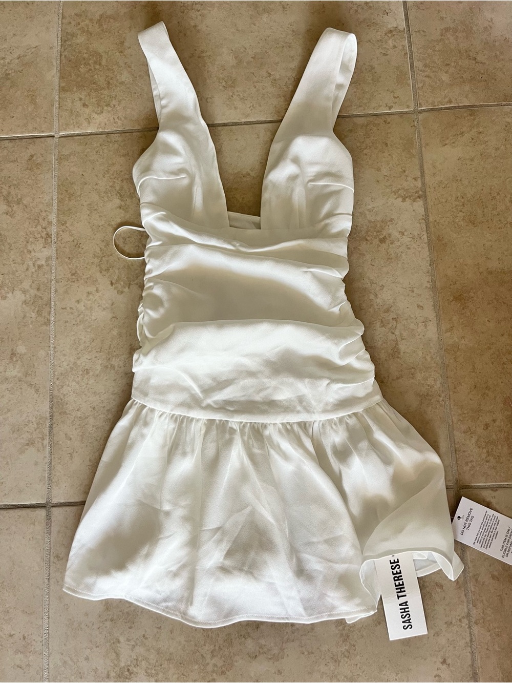 Sasha Therese White Sleeveless Mini Dress
